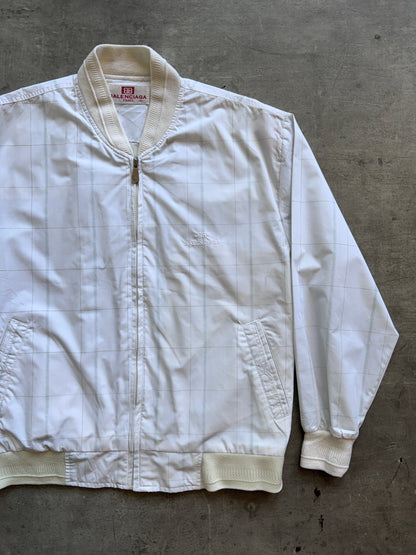 Balenciaga Grid Print Lightweight Bomber Jacket. FA : 276 | LARGE, Multicoloured
