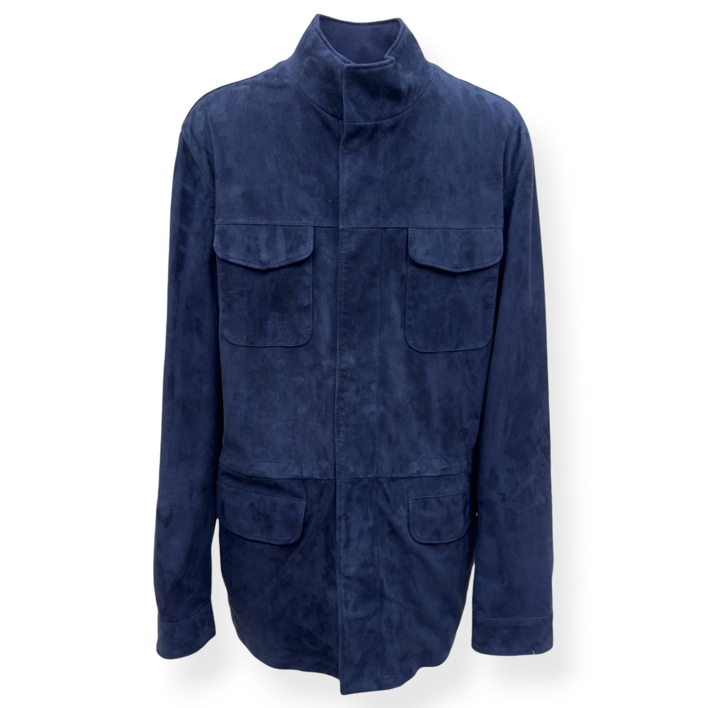 THOM SWEENEY SS25 SUEDE FIELD JACKET NAVY 52 / L | Large, Navy