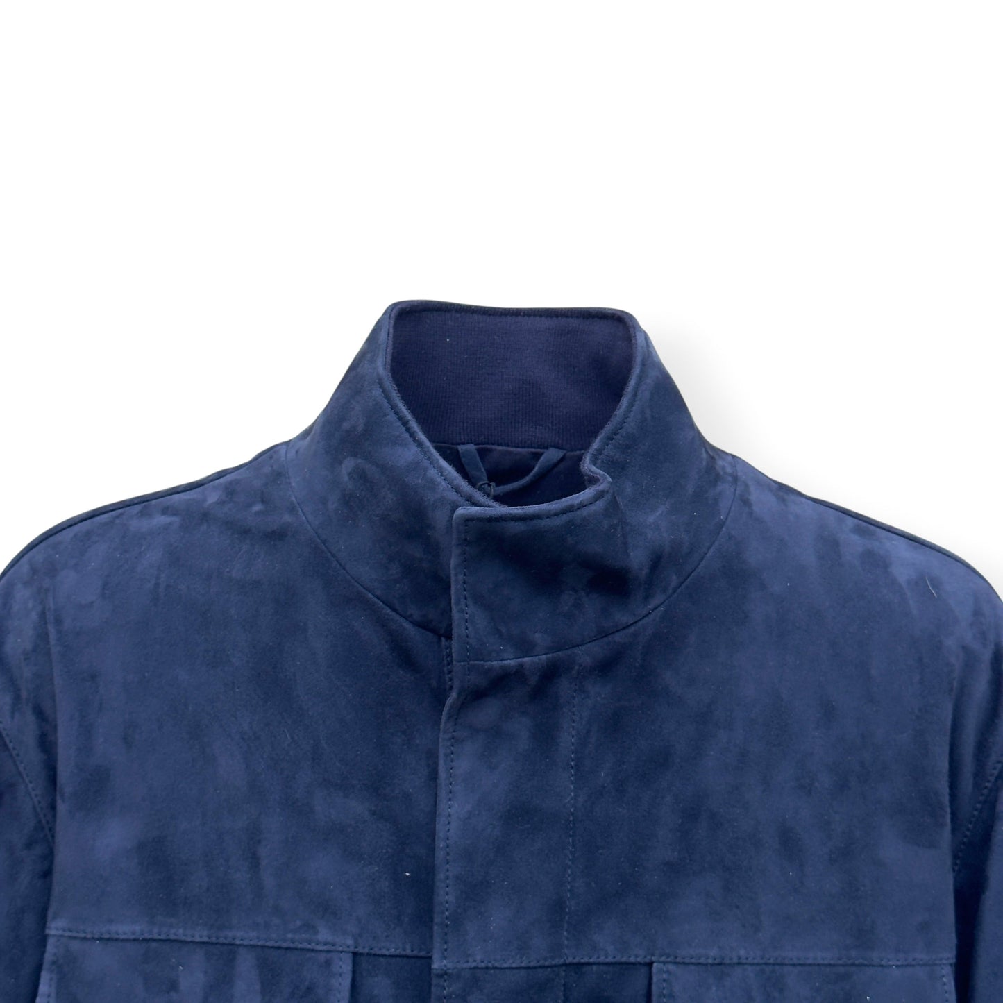THOM SWEENEY SS25 SUEDE FIELD JACKET NAVY 52 / L | Large, Navy