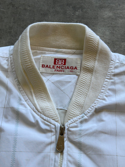 Balenciaga Grid Print Lightweight Bomber Jacket. FA : 276 | LARGE, Multicoloured