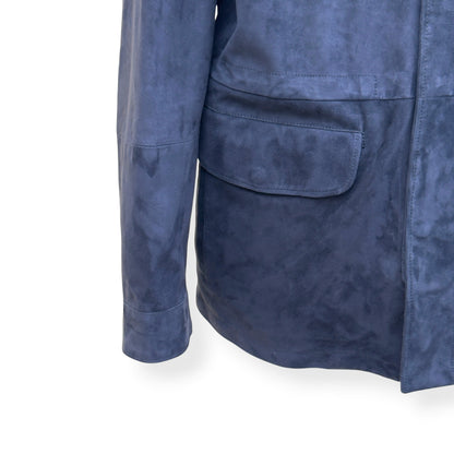 THOM SWEENEY SS25 SUEDE FIELD JACKET NAVY 52 / L | Large, Navy