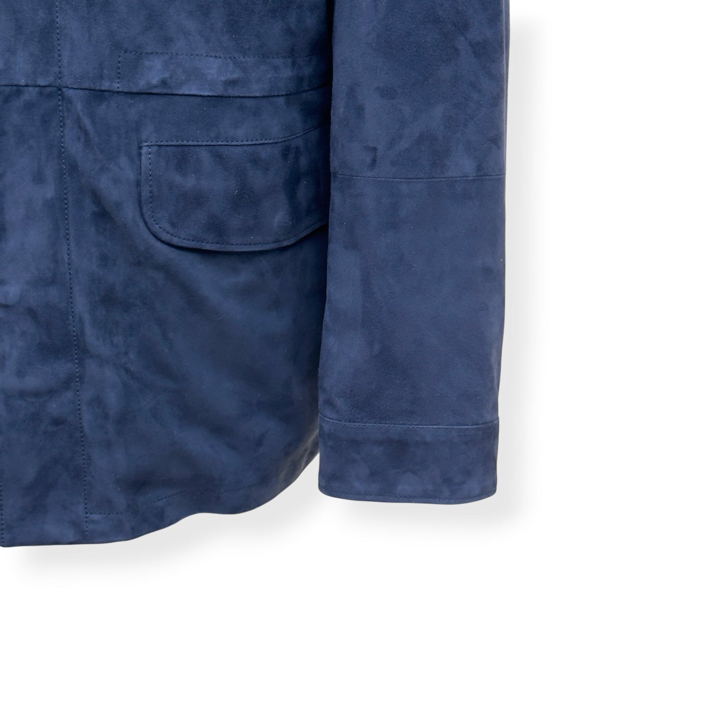 THOM SWEENEY SS25 SUEDE FIELD JACKET NAVY 52 / L | Large, Navy