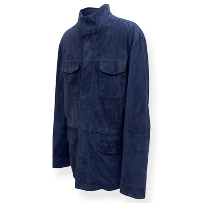 THOM SWEENEY SS25 SUEDE FIELD JACKET NAVY 52 / L | Large, Navy