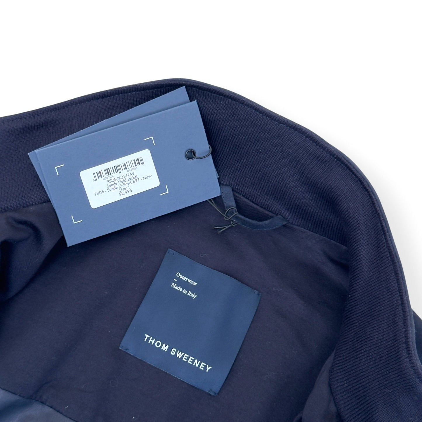 THOM SWEENEY SS25 SUEDE FIELD JACKET NAVY 52 / L | Large, Navy
