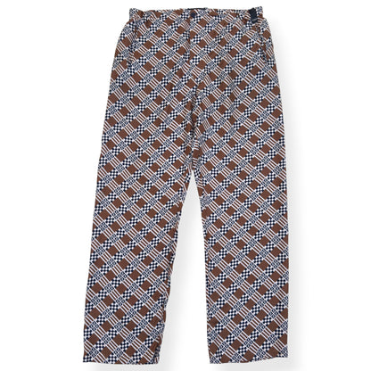 FENDI SILK MONOGRAM PRINTED TROUSERS BROWN 50 / M | Medium, Brown