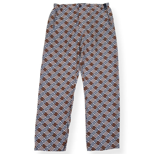 FENDI SILK MONOGRAM PRINTED TROUSERS BROWN 50 / M | Medium, Brown