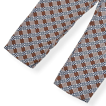 FENDI SILK MONOGRAM PRINTED TROUSERS BROWN 50 / M | Medium, Brown