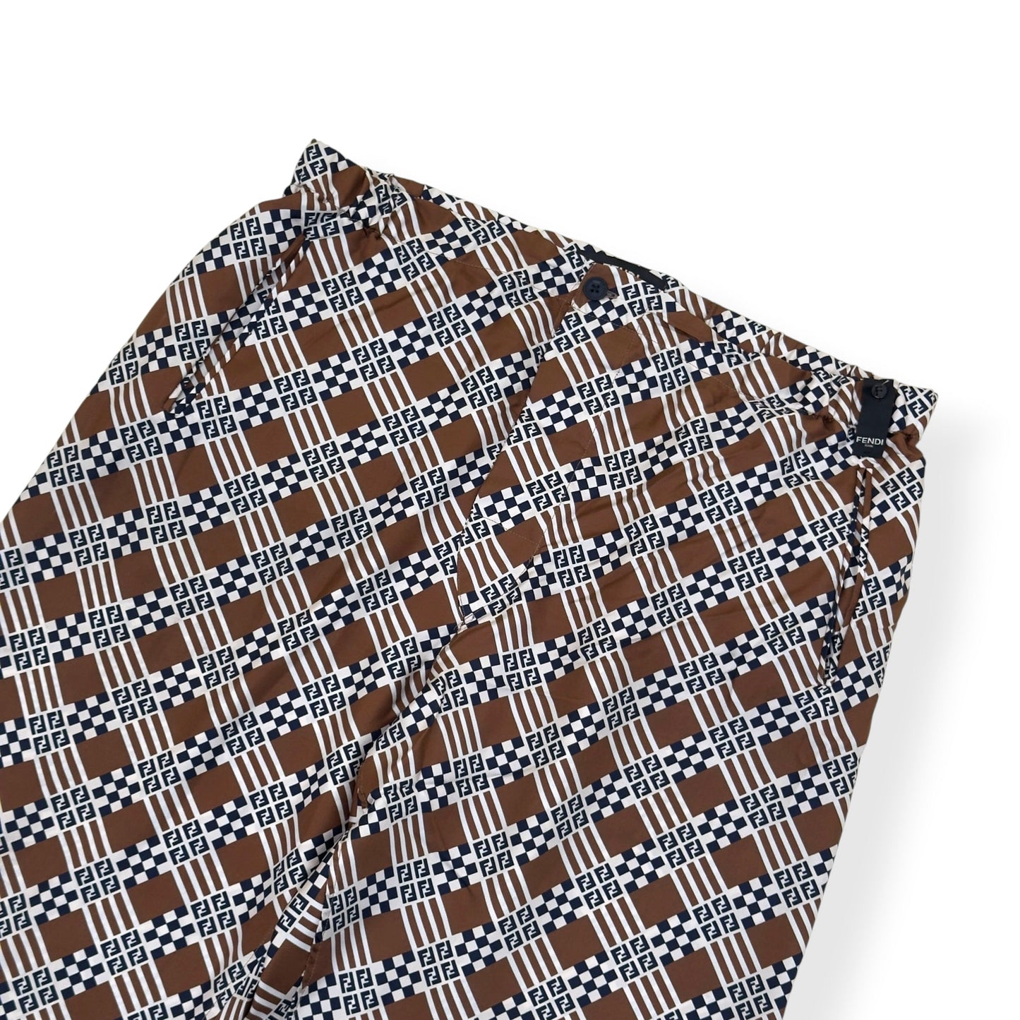 FENDI SILK MONOGRAM PRINTED TROUSERS BROWN 50 / M | Medium, Brown