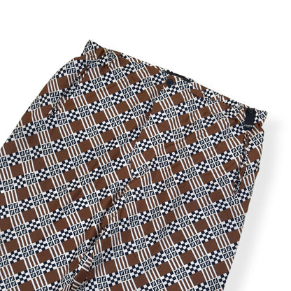 FENDI SILK MONOGRAM PRINTED TROUSERS BROWN 50 / M | Medium, Brown