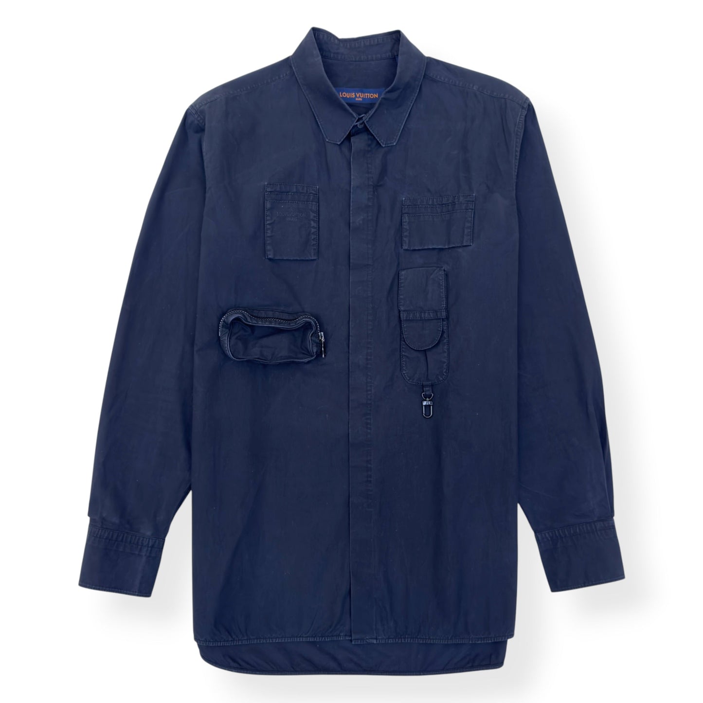LOUIS VUITTON MULTI-POCKET COTTON WORK SHIRT BLACK L | Large, Black