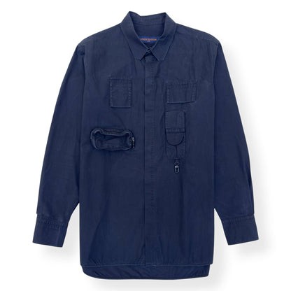 LOUIS VUITTON MULTI-POCKET COTTON WORK SHIRT BLACK L | Large, Black