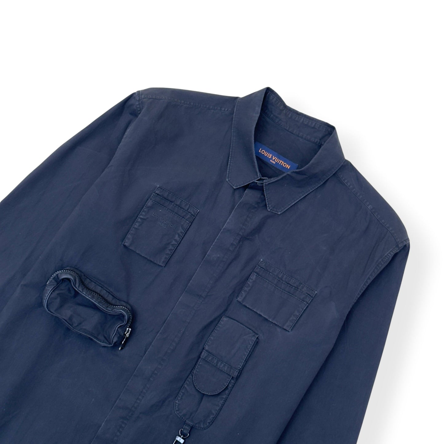 LOUIS VUITTON MULTI-POCKET COTTON WORK SHIRT BLACK L | Large, Black