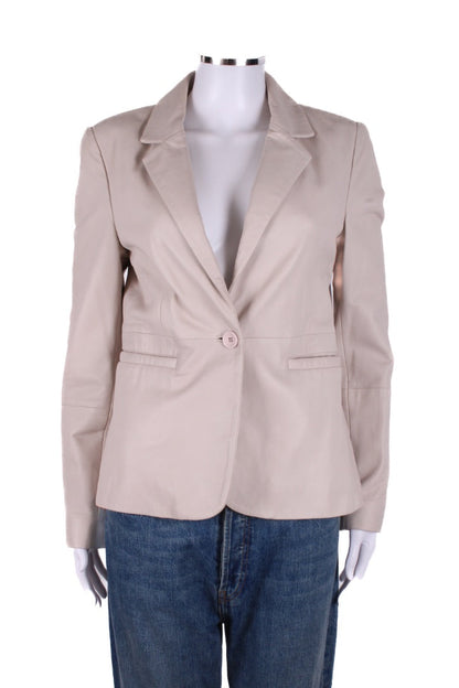 Part Two Leather Blazer Cream 8 | O/S, Cream