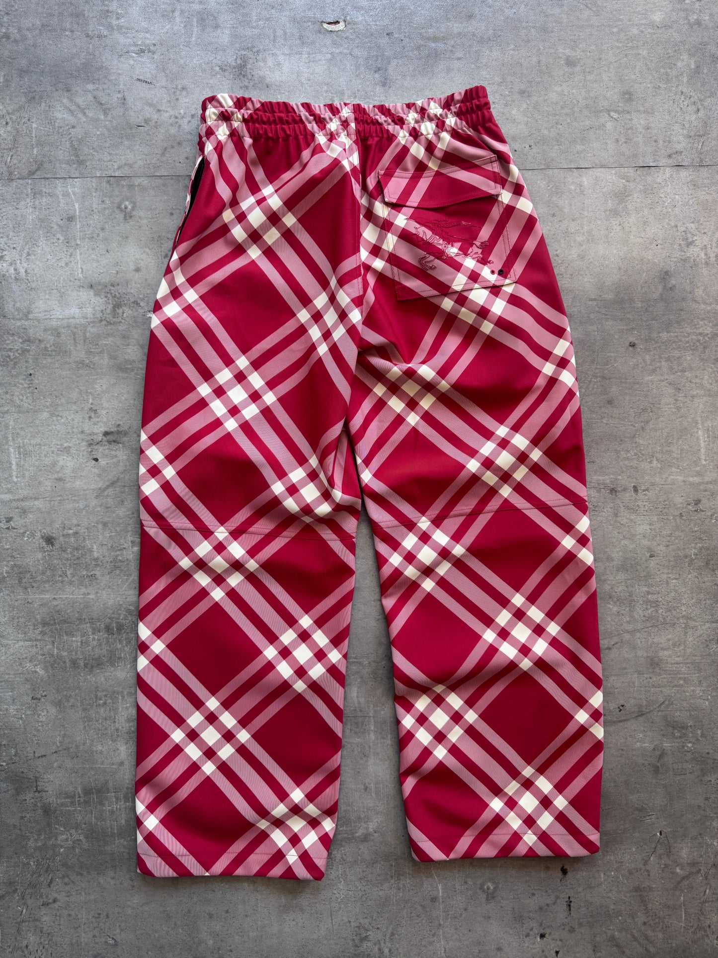 Burberry Red Nova Check Nylon Cargo Trousers. FA : 276 | 30", Multicoloured