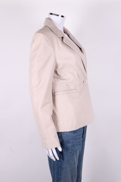 Part Two Leather Blazer Cream 8 | O/S, Cream