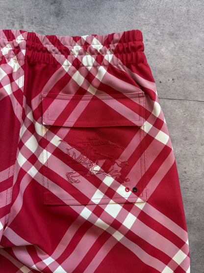 Burberry Red Nova Check Nylon Cargo Trousers. FA : 276 | 30", Multicoloured
