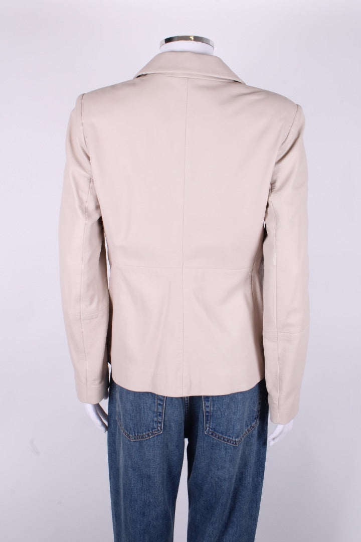 Part Two Leather Blazer Cream 8 | O/S, Cream