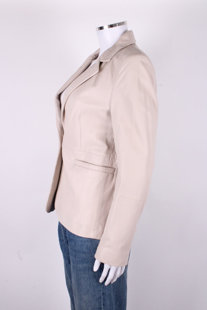 Part Two Leather Blazer Cream 8 | O/S, Cream