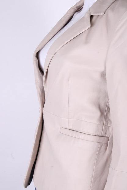 Part Two Leather Blazer Cream 8 | O/S, Cream