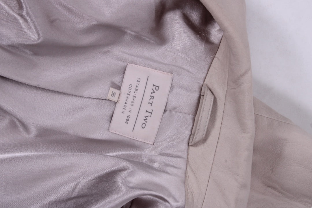 Part Two Leather Blazer Cream 8 | O/S, Cream
