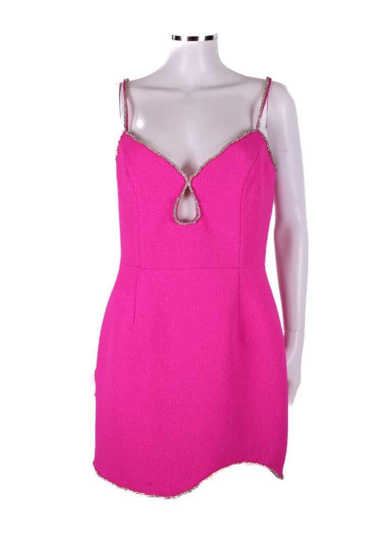 Rebecca Vallance Cristina Embellished Mini Dress Pink 12 | O/S, Pink