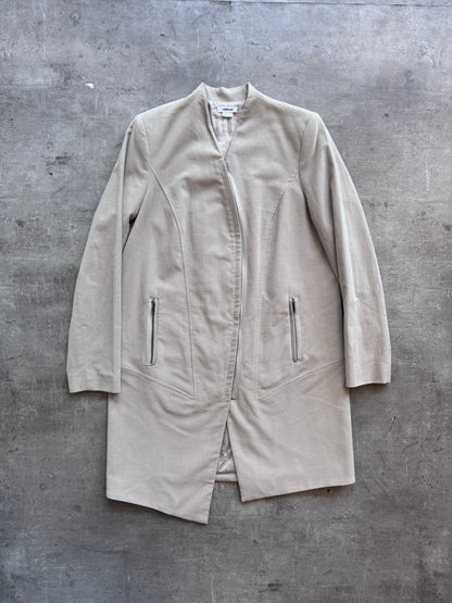 Helmut Lang Curved Zip Up Coat. FA : 276 | LARGE, Multicoloured