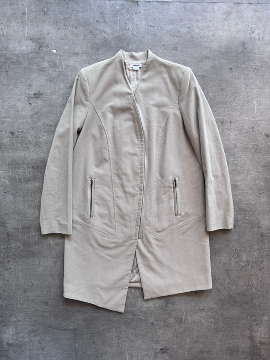 Helmut Lang Curved Zip Up Coat. FA : 276 | LARGE, Multicoloured