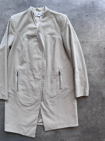Helmut Lang Curved Zip Up Coat. FA : 276 | LARGE, Multicoloured