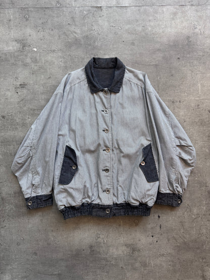 Issey Miyake Pinstrtipe Tsumori Chisato Reversible Bomber Jacket. FA : 276 | Large, Multicoloured