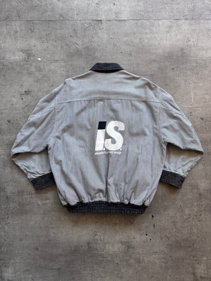 Issey Miyake Pinstrtipe Tsumori Chisato Reversible Bomber Jacket. FA : 276 | Large, Multicoloured