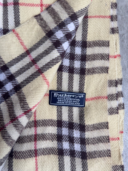 Burberry 100% Lambswool Nova Check Yellow Scarf