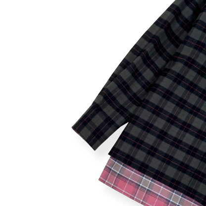 LOEWE PATCHWORK CHECK-PANEL COTTON SHIRT PINK / GREEN 38 / S | Small, Green