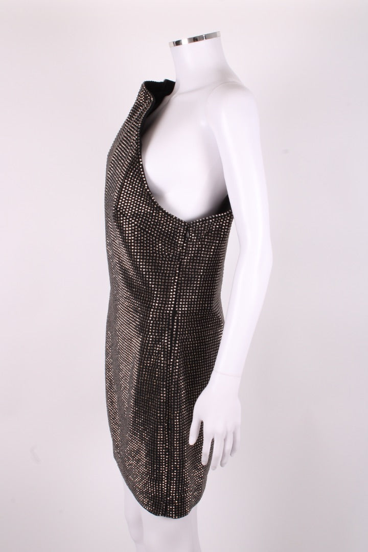 Roland Mouret Diamonte One Shoulder Dress Black 12 | Medium, Black
