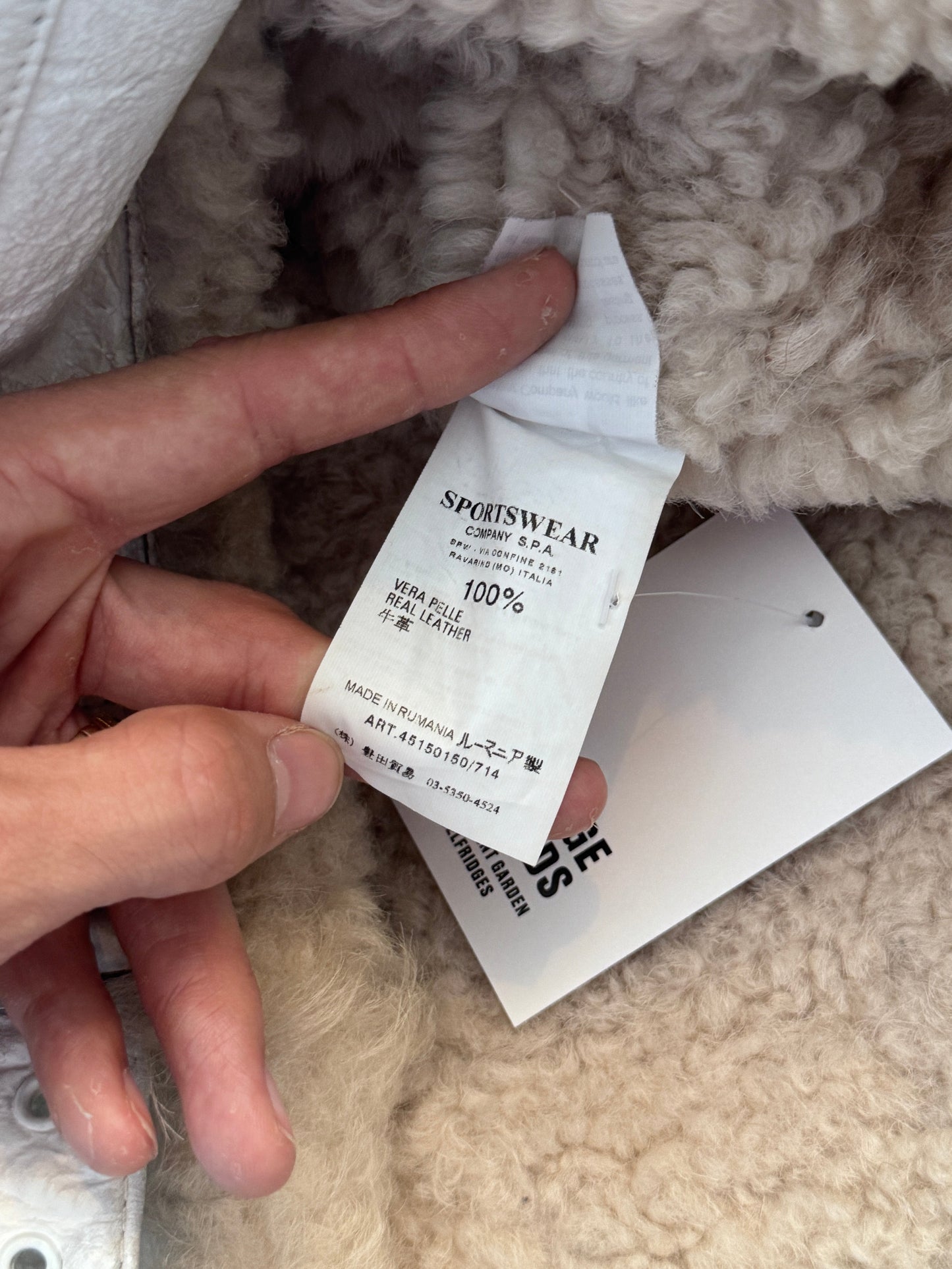 AW 2006 Stone Island Shearling Sheepskin Leather Jacket. FA : 276 | Large, Multicoloured