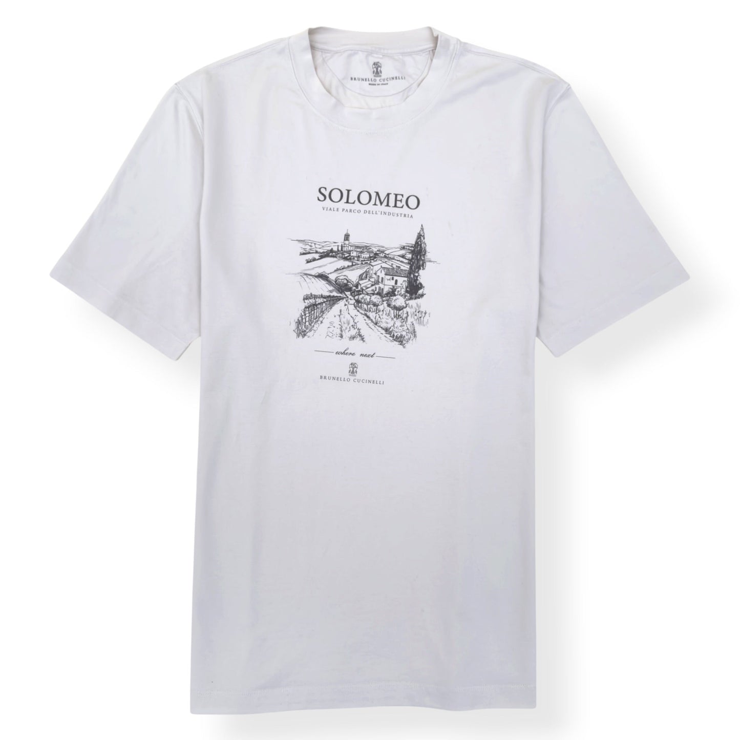 BRUNELLO CUCINELLI SOLOMEO VILLAGE COTTON T-SHIRT WHITE  XL | XL, White