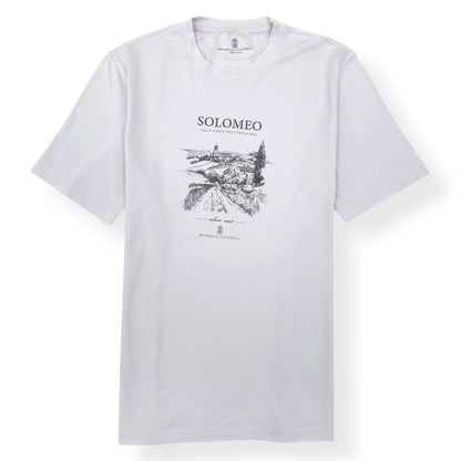 BRUNELLO CUCINELLI SOLOMEO VILLAGE COTTON T-SHIRT WHITE  XL | XL, White