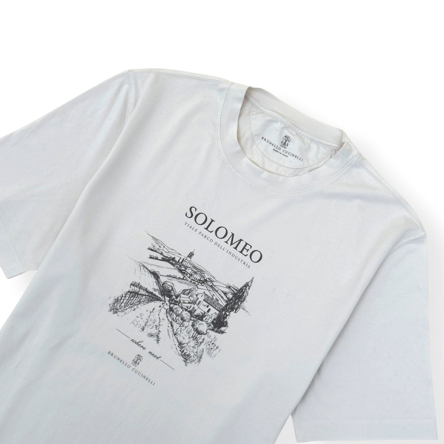 BRUNELLO CUCINELLI SOLOMEO VILLAGE COTTON T-SHIRT WHITE  XL | XL, White