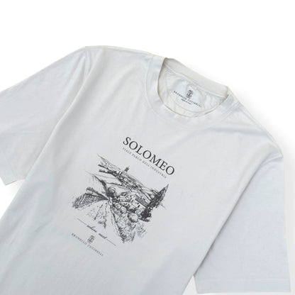 BRUNELLO CUCINELLI SOLOMEO VILLAGE COTTON T-SHIRT WHITE  XL | XL, White