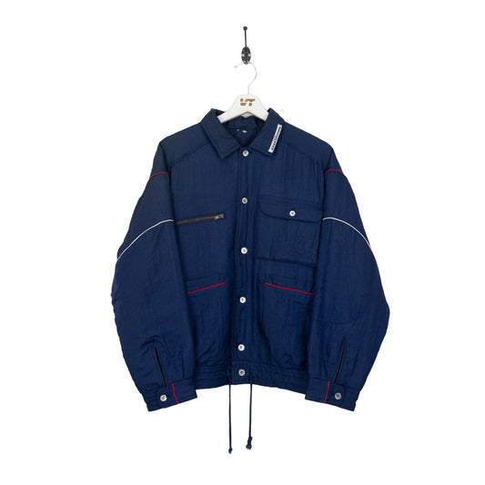 Issey Miyake Mademoiselle Non Non  Button Up Red Stripe Bomber Jacket