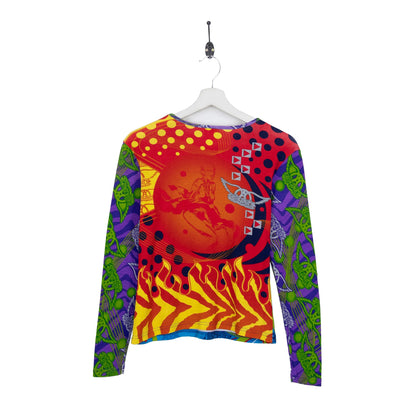 Aerosmith Multi Abstract Print Long Sleeve Tee