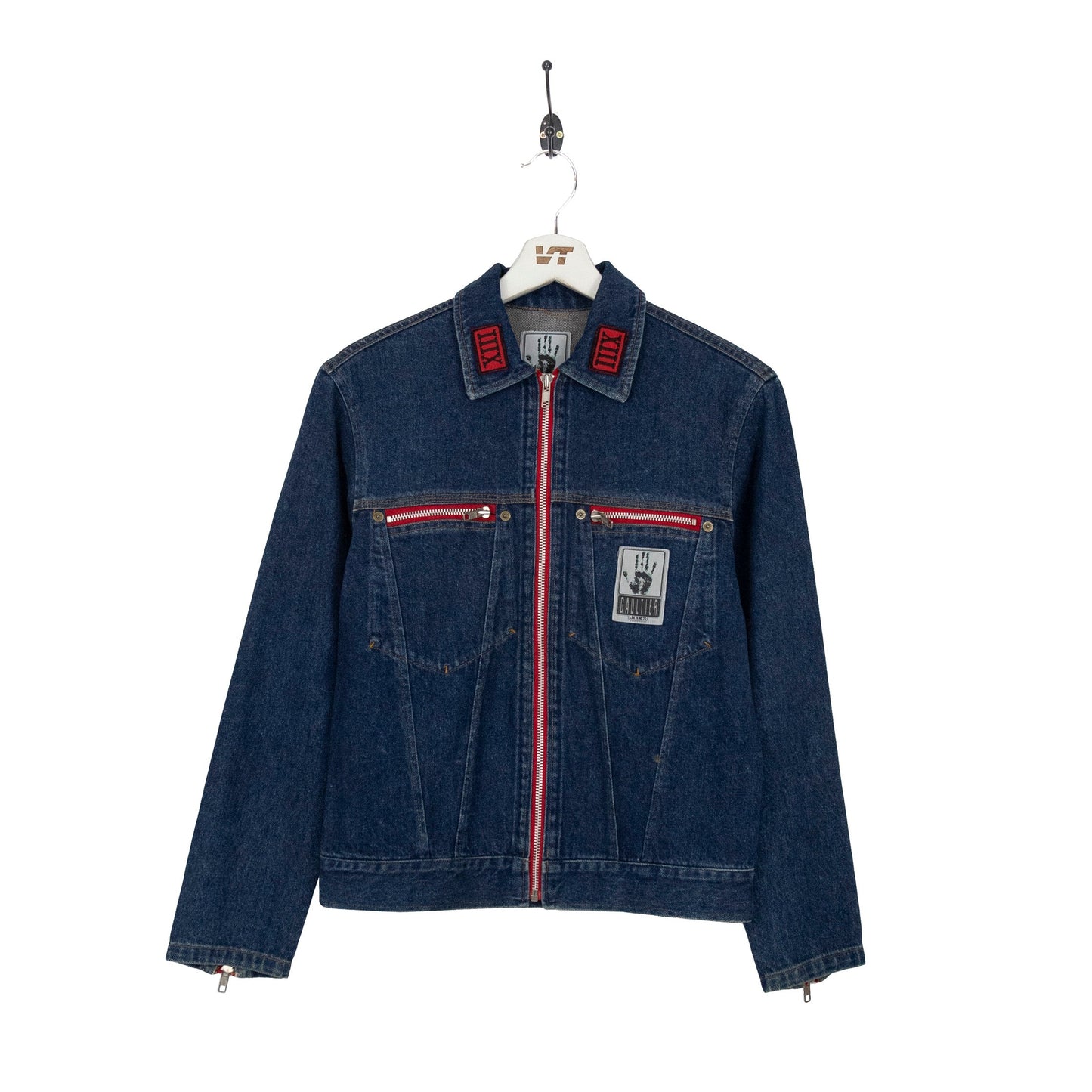 Jean Paul Gaultier  Red Zip Denim Jacket