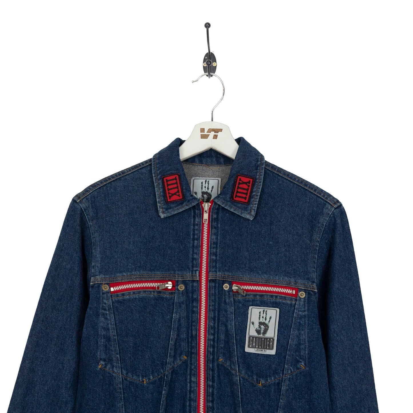 Jean Paul Gaultier  Red Zip Denim Jacket