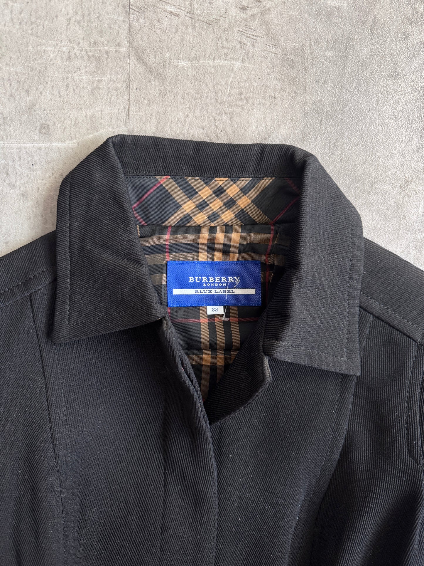 Burberry Blue Label Leather Buckle Detail Fitted Blouson