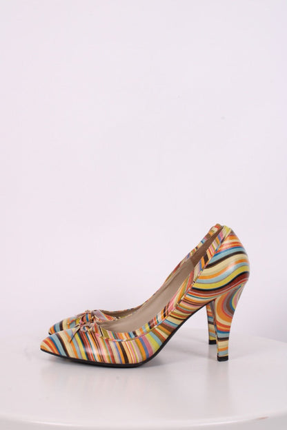 Paul Smith Vintage Stripe Print Heels Multi 38 | O/S, Red