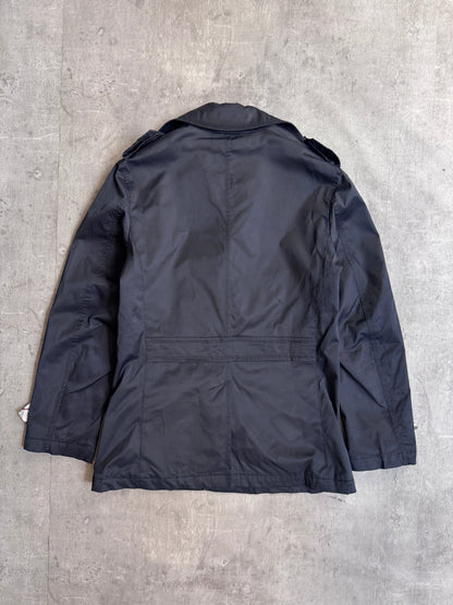 Burberry Black Label Open Collar Lightweight Cropped Trench Jacket