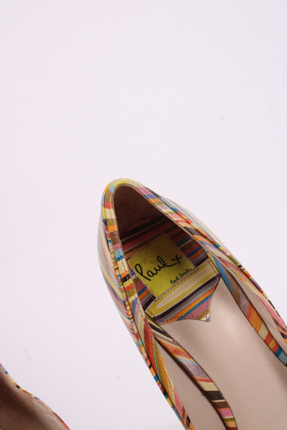 Paul Smith Vintage Stripe Print Heels Multi 38 | O/S, Red