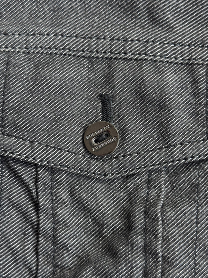 Burberry Grey Chambray Cropped Double Pocket Jacket