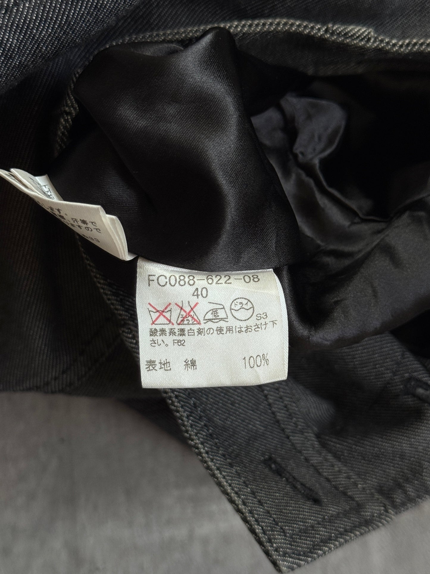 Burberry Grey Chambray Cropped Double Pocket Jacket