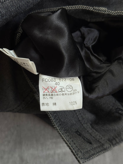 Burberry Grey Chambray Cropped Double Pocket Jacket