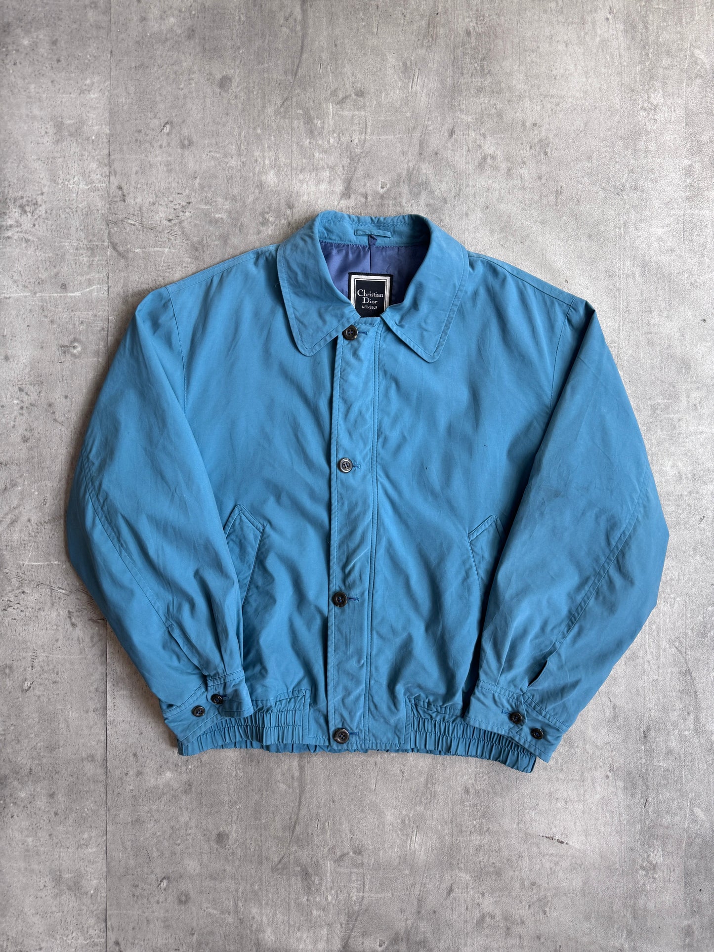 1990's Christian Dior Teal Blue Bomber Blouson